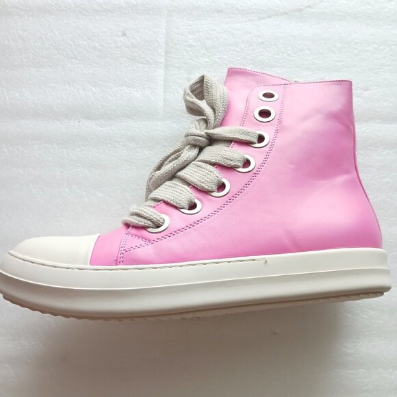 Haute Pink Leather High Top Sneakers Hot Pink EU 44 / US 10.5M / 12.5W NWT - Picture 5 of 11